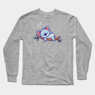 Cute Koala Sleeping On The Tree Long Sleeve T-Shirt